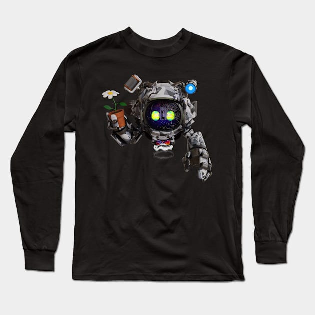 Friendly Gardener Robot Long Sleeve T-Shirt by ludacool